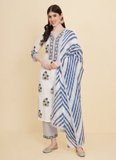 Soft Salwar Suit in White Colour
